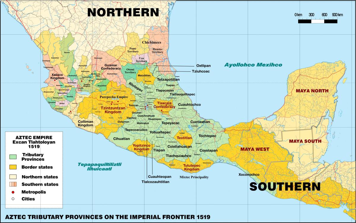 tenochtitlan, no México mapa
