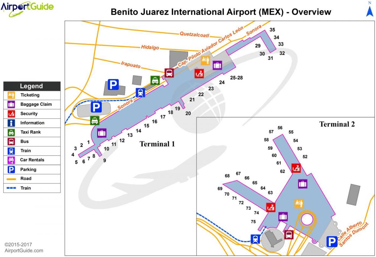 aeroporto internacional benito juarez mapa
