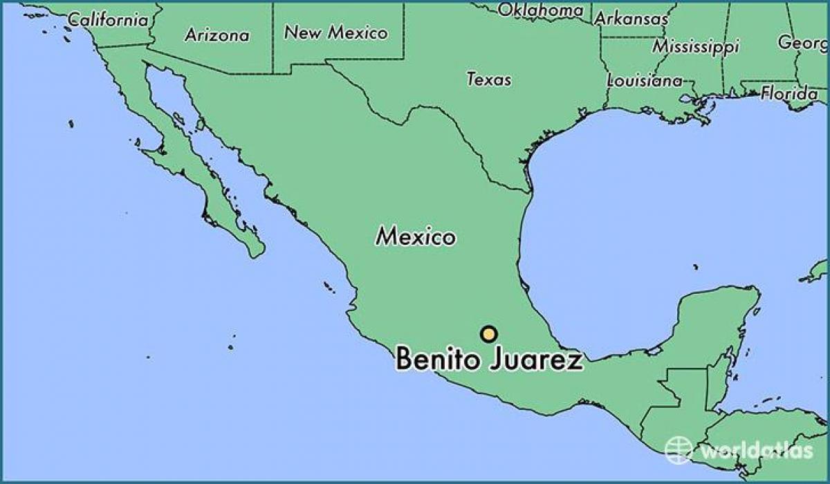 benito juarez no México mapa