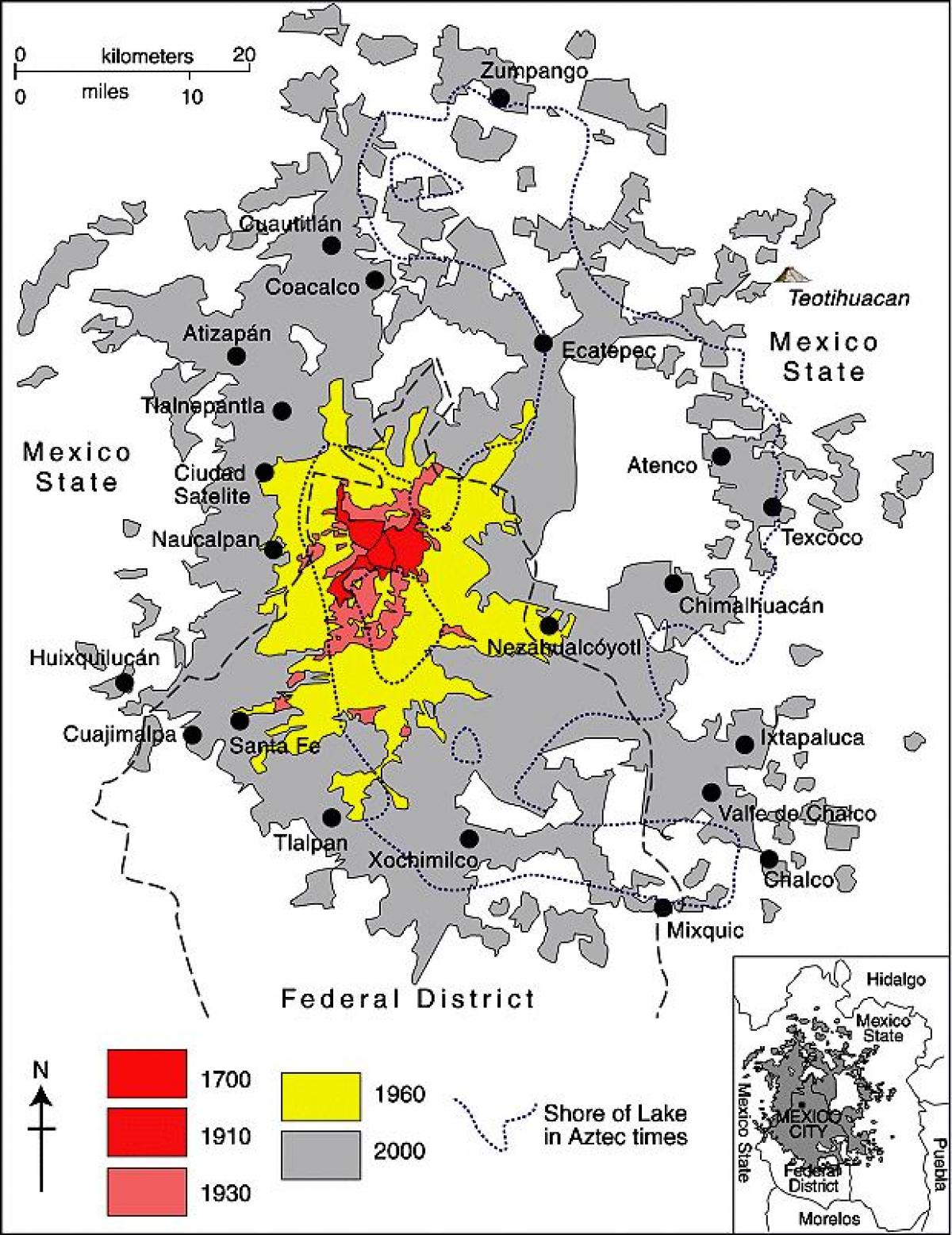 mapa de Cidade do México, distrito