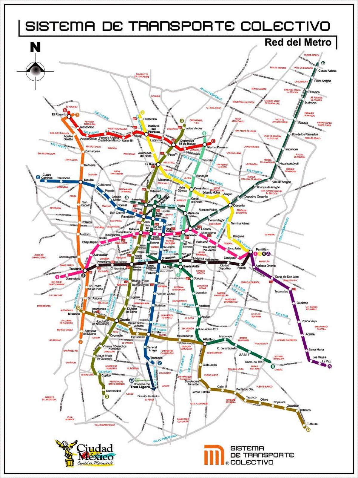 mapa de Cidade do México trânsito