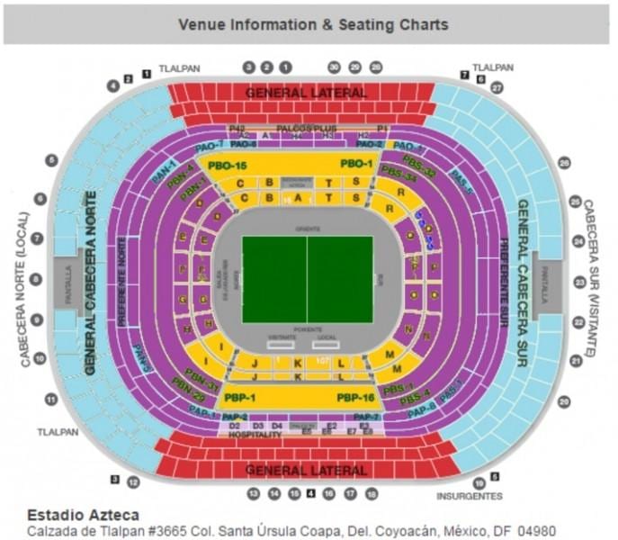 estádio azteca estar mapa