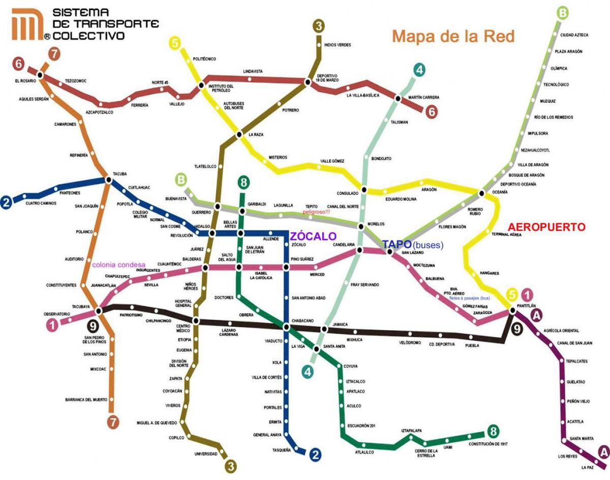 Cidade do méxico trem mapa