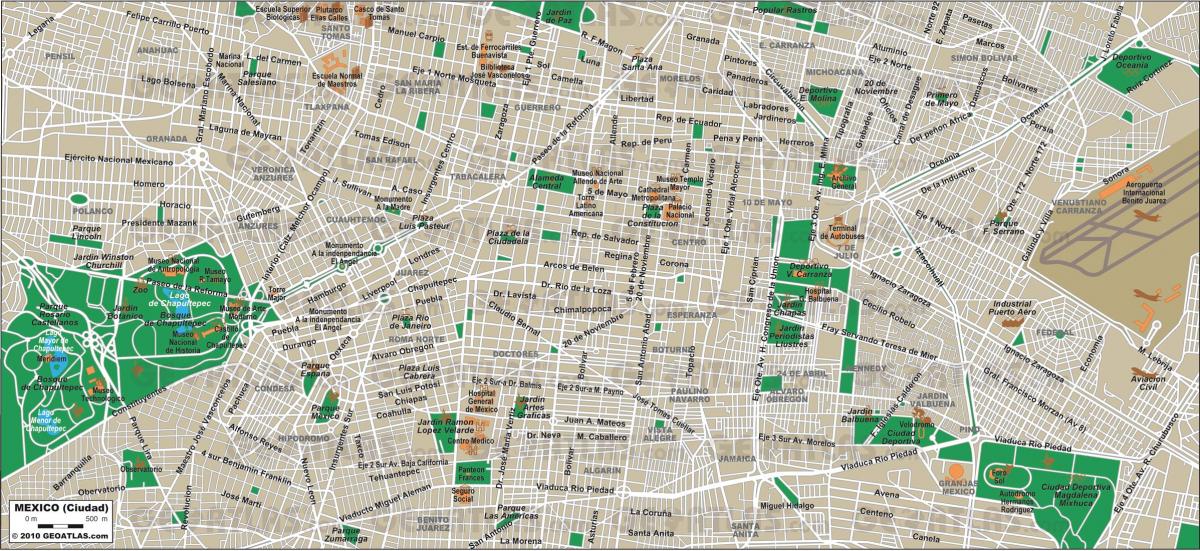 Cidade do méxico, mapa de rua