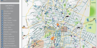 Atracções da Cidade do méxico mapa