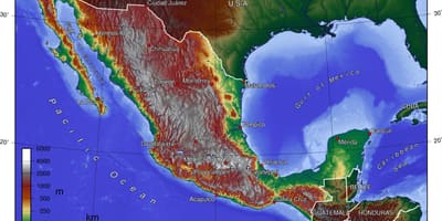 Cidade do méxico, mapa topográfico