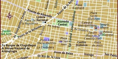 Centro historico da Cidade do México, mapa de