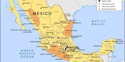 Mapa da Cidade do México e arredores
