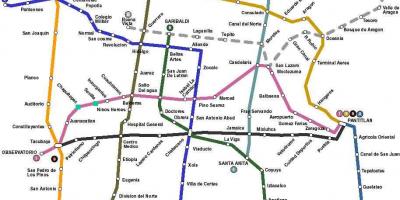 Mapa de Cidade do México de ônibus 