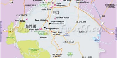 Cidade do méxico, mapa de localização
