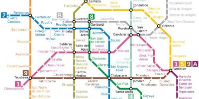 México df mapa do metrô
