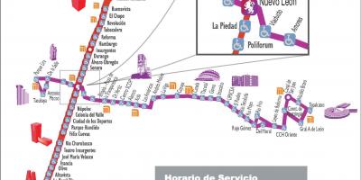 Mapa da metrobus Cidade do México
