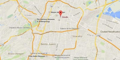 Zócalo da Cidade do México, mapa de